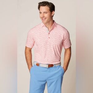 Johnnie-O Polo Shirt Linxter Men's Pink Floral Size XL-NWT
